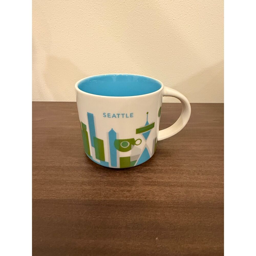 Starbucks You Are Here Collection Seattle Washington Mug Blue Green 14 oz 2015